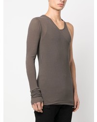 graues Strick T-Shirt mit einem Rundhalsausschnitt von Rick Owens