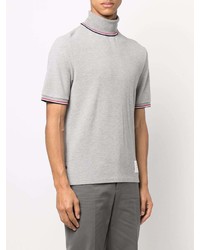 graues Strick T-Shirt mit einem Rundhalsausschnitt von Thom Browne