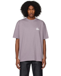 graues Strick T-Shirt mit einem Rundhalsausschnitt von Stussy