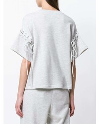 graues Strick T-Shirt mit einem Rundhalsausschnitt von McQ Alexander McQueen