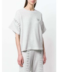 graues Strick T-Shirt mit einem Rundhalsausschnitt von McQ Alexander McQueen