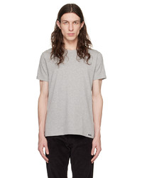 graues Strick T-Shirt mit einem Rundhalsausschnitt von Tom Ford
