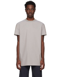 graues Strick T-Shirt mit einem Rundhalsausschnitt von Uncertain Factor