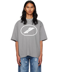 graues Strick T-Shirt mit einem Rundhalsausschnitt von We11done