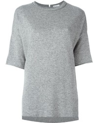 graues Strick T-shirt von Brunello Cucinelli