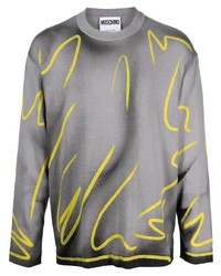 graues Sweatshirt mit Acid-Waschung von Moschino