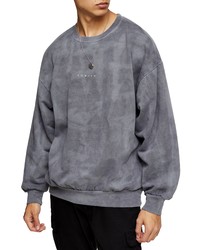graues Sweatshirt mit Batikmuster
