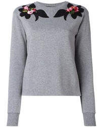 graues Sweatshirt mit Blumenmuster von Dolce & Gabbana