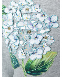 graues Sweatshirt mit Blumenmuster von Dolce & Gabbana