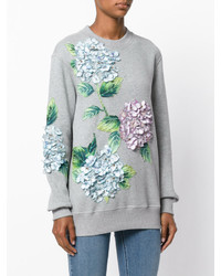 graues Sweatshirt mit Blumenmuster von Dolce & Gabbana