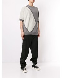 graues Sweatshirt mit Flicken von 3.1 Phillip Lim