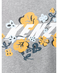 graues T-shirt mit Blumenmuster von Kenzo