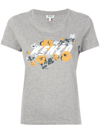 graues T-shirt mit Blumenmuster von Kenzo
