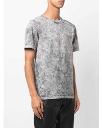 graues T-Shirt mit einem Rundhalsausschnitt mit Acid-Waschung von Han Kjobenhavn