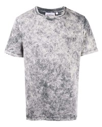 graues T-Shirt mit einem Rundhalsausschnitt mit Acid-Waschung von Han Kjobenhavn