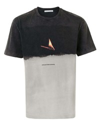 graues Mit Batikmuster T-Shirt mit einem Rundhalsausschnitt von Alexander Wang