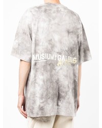 graues Mit Batikmuster T-Shirt mit einem Rundhalsausschnitt von Musium Div.