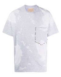 graues Mit Batikmuster T-Shirt mit einem Rundhalsausschnitt von Corelate