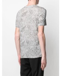 graues Mit Batikmuster T-Shirt mit einem Rundhalsausschnitt von Majestic Filatures