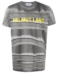 graues Mit Batikmuster T-Shirt mit einem Rundhalsausschnitt von Helmut Lang
