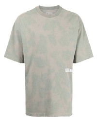 graues Mit Batikmuster T-Shirt mit einem Rundhalsausschnitt von Izzue
