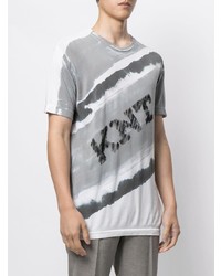 graues Mit Batikmuster T-Shirt mit einem Rundhalsausschnitt von Kiton