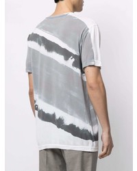 graues Mit Batikmuster T-Shirt mit einem Rundhalsausschnitt von Kiton