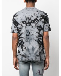 graues Mit Batikmuster T-Shirt mit einem Rundhalsausschnitt von Amiri