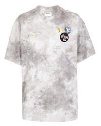 graues Mit Batikmuster T-Shirt mit einem Rundhalsausschnitt von Musium Div.
