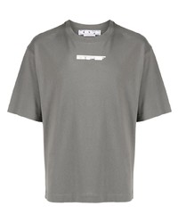 graues Mit Batikmuster T-Shirt mit einem Rundhalsausschnitt von Off-White