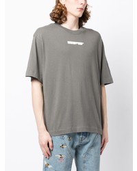 graues Mit Batikmuster T-Shirt mit einem Rundhalsausschnitt von Off-White