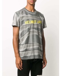 graues Mit Batikmuster T-Shirt mit einem Rundhalsausschnitt von Helmut Lang