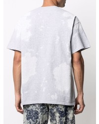 graues Mit Batikmuster T-Shirt mit einem Rundhalsausschnitt von Corelate