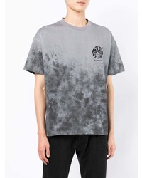 graues Mit Batikmuster T-Shirt mit einem Rundhalsausschnitt von FIVE CM