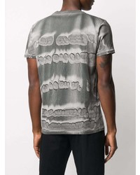 graues Mit Batikmuster T-Shirt mit einem Rundhalsausschnitt von Helmut Lang