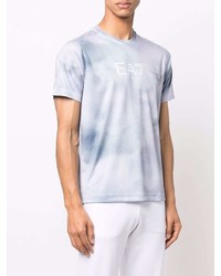 graues Mit Batikmuster T-Shirt mit einem Rundhalsausschnitt von Ea7 Emporio Armani