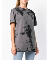 graues Mit Batikmuster T-Shirt mit einem Rundhalsausschnitt von Helmut Lang