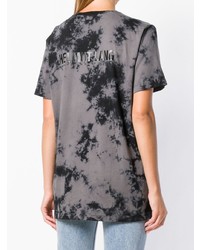 graues Mit Batikmuster T-Shirt mit einem Rundhalsausschnitt von Helmut Lang