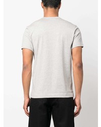 graues T-Shirt mit einem Rundhalsausschnitt mit Blumenmuster von Comme Des Garcons SHIRT