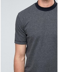 graues T-Shirt mit einem Rundhalsausschnitt mit Fischgrätenmuster von ONLY & SONS