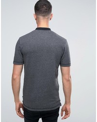 graues T-Shirt mit einem Rundhalsausschnitt mit Fischgrätenmuster von ONLY & SONS