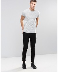 graues T-Shirt mit einem Rundhalsausschnitt mit geometrischem Muster von Asos