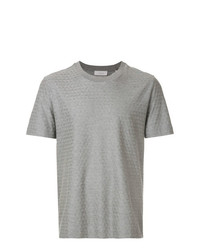 graues T-Shirt mit einem Rundhalsausschnitt mit geometrischem Muster von Cerruti 1881