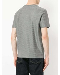 graues T-Shirt mit einem Rundhalsausschnitt mit geometrischem Muster von Cerruti 1881