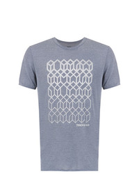 graues T-Shirt mit einem Rundhalsausschnitt mit geometrischem Muster von Track & Field