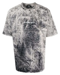 graues T-Shirt mit einem Rundhalsausschnitt mit Paisley-Muster von Mauna Kea