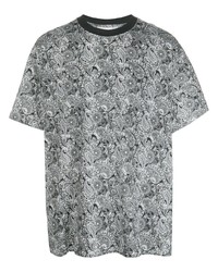 graues T-Shirt mit einem Rundhalsausschnitt mit Paisley-Muster von Nike