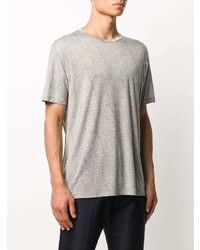 graues T-Shirt mit einem Rundhalsausschnitt mit Paisley-Muster von Etro