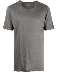 graues T-Shirt mit einem Rundhalsausschnitt von 120% Lino