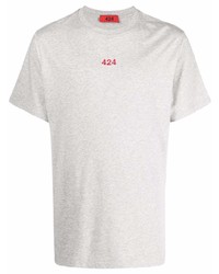 graues T-Shirt mit einem Rundhalsausschnitt von 424